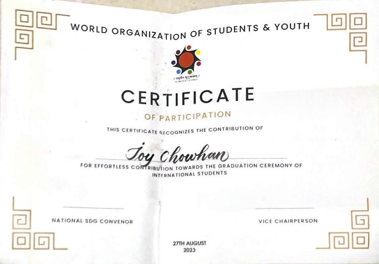 joy chowhan eca wosy